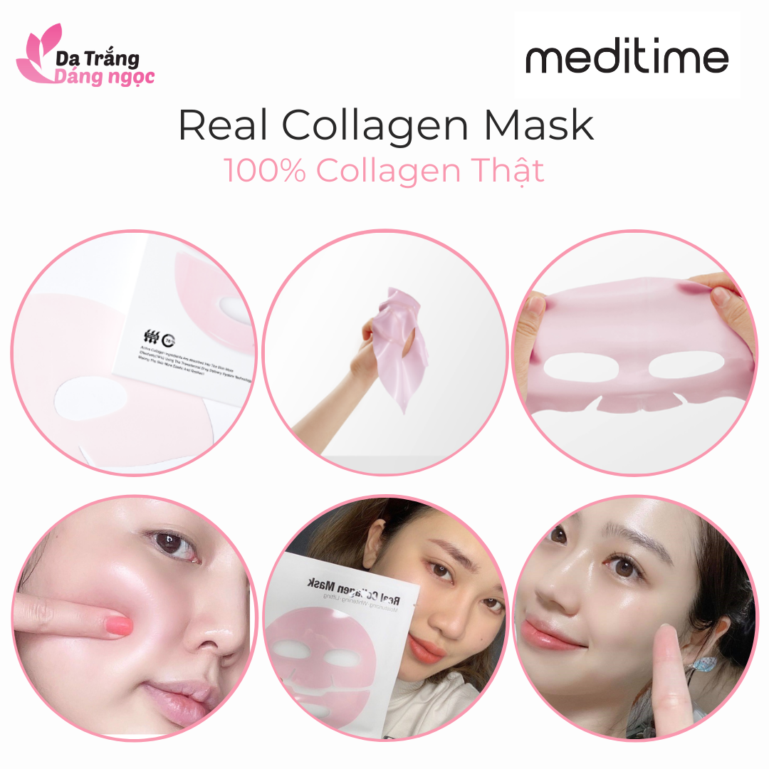 Mặt nạ thạch collagen tươi trẻ hoá da Meditime Real Collagen Mask