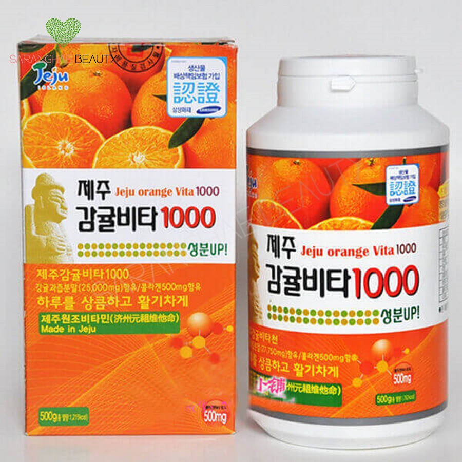 Viên Ngậm Cung Cấp Vitamin C Jeju Tangerine Vita 1000 Hàn Quốc Hộp 340 Viên